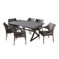 thumbnail image 1 of Noble House Grayson 7 Piece Outdoor Wicker Dining Set in Multibrown, 1 of 17