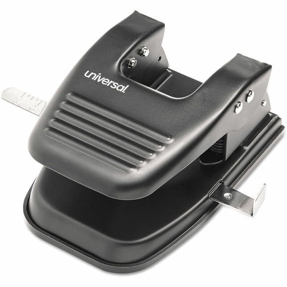 Universal 30-Sheet Two-Hole Punch, 9/32" Holes, Black -UNV74222