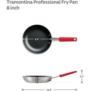 Tramontina Professional 8-Inch Non Stick Small Frying Pan, Heavy-Gauge Aluminum Skillet with Reinforced Nonstick Coating, Red Handle, Dishwasher and Oven Safe
