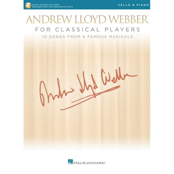 Hal Leonard Andrew Lloyd Webber for Classical Players - Cello and Piano Book/Audio Online
