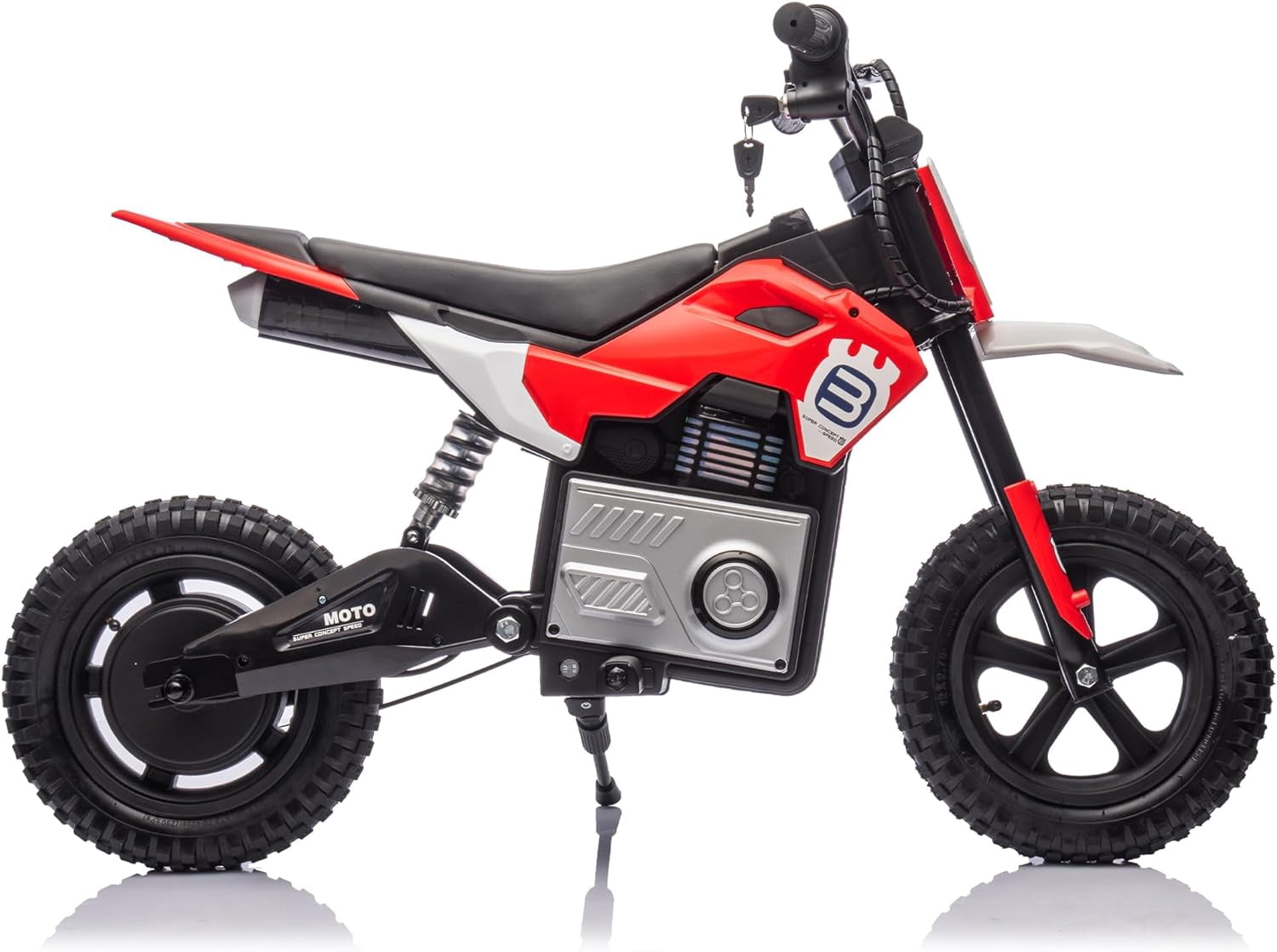 Ambifirner 24V Electric Dirt Bike, 200W Electric Motorcycle 9.32MPH Max Speed, Ride On Toys motocross Red