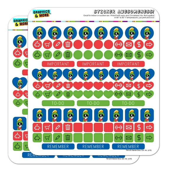 Looney Tunes Marvin The Martian Planner Calendar Scrapbooking Crafting Sticker Set