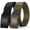Black+Army Green, variant on Men's Nylon Ratchet Belt, Casual Web Click Belt with Slide Buckle for Jeans, No Holes Adjustable Trim to Fit，Width 1.38in