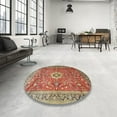 thumbnail image 3 of Ahgly Company Indoor Square Traditional Fire Brick Red Medallion Area Rugs, 6' Square, 3 of 6