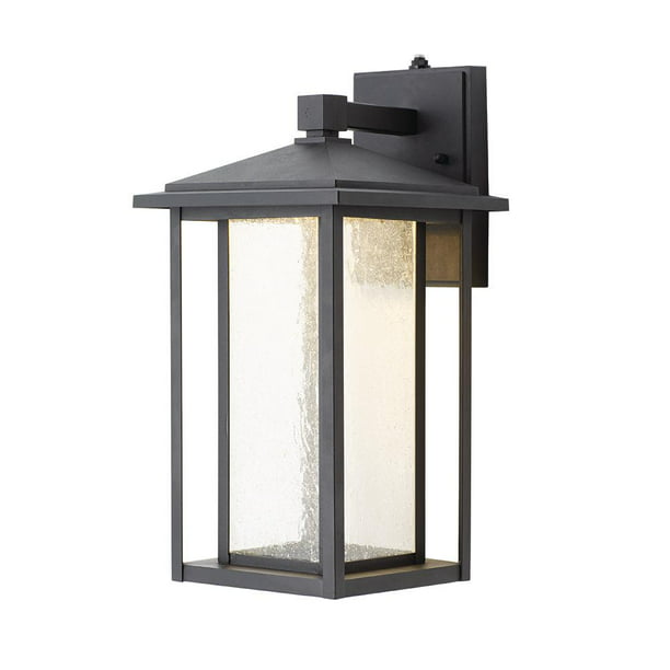 Home Decorators Collection Black Medium Outdoor Seeded Glass Dusk To Dawn Wall Lantern Com - Home Decorators Collection Medium Exterior Wall Lantern