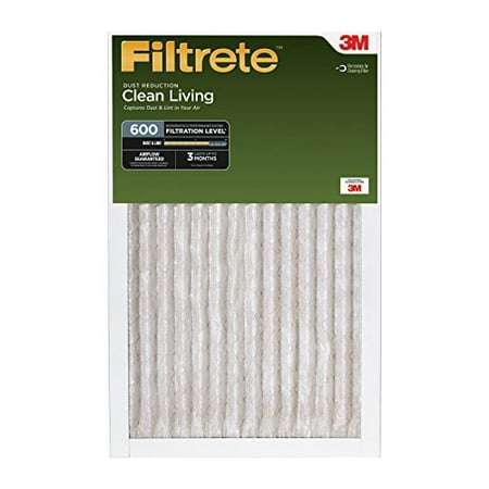 Filtrete Clean Living Dust Reduction AC Furnace Air Filter, MPR 600, 14 x 14 x 1-Inches, (Best Ac And Furnace Brands)