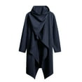 thumbnail image 2 of Fozruso Mens Cotton And Linen Cape Long Irregular Cloak Long Sleeve Coat, 2 of 5