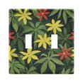 thumbnail image 2 of Dailycode Light Switch Plate Covers 3 Gang Wall Plate Plastics Outlet Covers for Kitchen Home Office Decor Red Yellow Flower and Leaves, 2 of 8