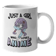 thumbnail image 5 of Just a Girl Who Loves Anime, Cool & Cute Coffee & Tea Gift Mug, Stuff or Merch (11oz), 5 of 6