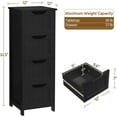 thumbnail image 2 of TYUIOP Bathroom Floor Cabinet, Wooden Side Storage Organizer, 4 Drawers Free-Standing Cabinet for Bathroom/Hallway/Living Room, Black, 2 of 10