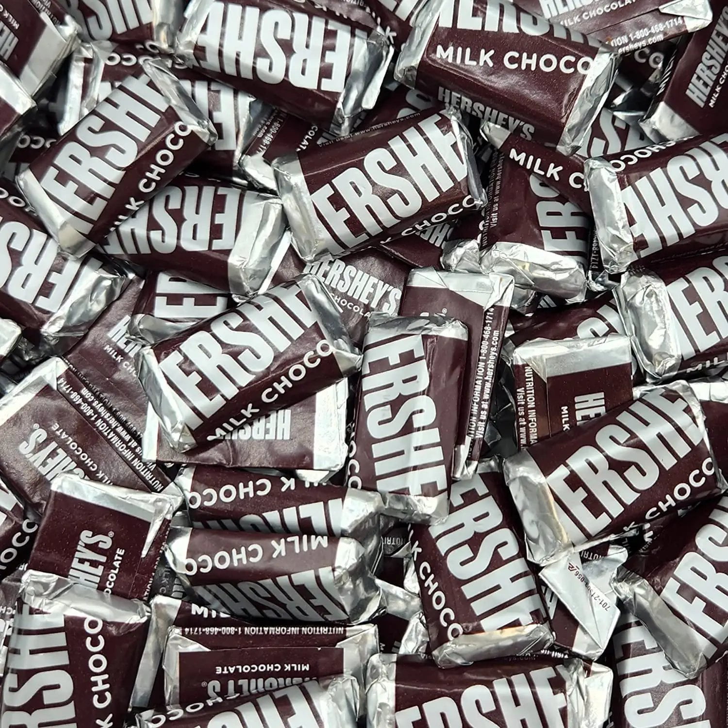Hershey's Milk Chocolate Miniature Candy Bars - Individually Wrapped - Bulk Pack 2 Pound
