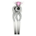 thumbnail image 3 of Clara Pucci 18K White Gold 1.57 Simulated Pink Diamond Engraveable Engagement Ring + Wedding Band Set, 3 of 7