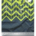 thumbnail image 3 of oneOone Georgette Viscose Lime Fabric Leaves Chevron & Triangle Panel Sewing Craft Projects Fabric Prints By Yard 42 Inch Wide, 3 of 3