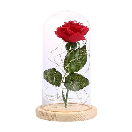 

LED Night Light Simulation Feel Rose Flower Glass Cover Decorative Lamp Valentine s Day Gift Decoration Wedding Gift Birthday Gift