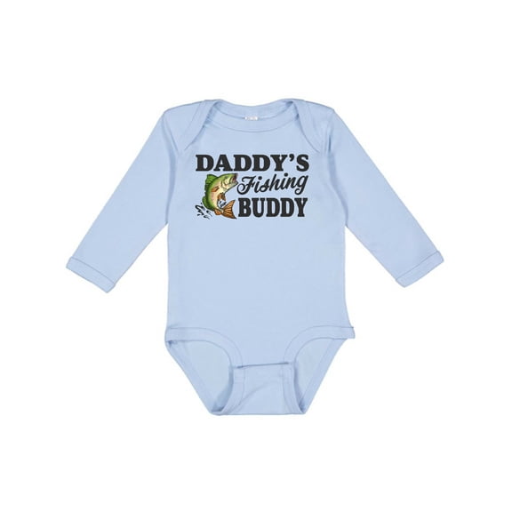 Inktastic Daddy's Fishing Buddy Boys Long Sleeve Baby Bodysuit