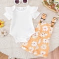 thumbnail image 3 of Baby Girls Clothes Set 2 Piece Summer Casual Cute Short Sleeve Rompers and Overalls Shorts Toddler Outfits Kaprioy Toddler Girl Clothes 3M 6M 9M 12M 18M 24M 3T, 3 of 7