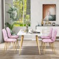 thumbnail image 2 of Dining Chairs Set of 4 Modern Dining Accent Side Chairs Ubran Style Mid Century with Metal Legs Home Room/Kitchen/Restaurant/Office, Pink, 2 of 9