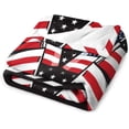 thumbnail image 4 of American Flag Illustration Throw Blanket, Soft Cozy Warm Flannel USA Patriotic Star Black Blanket for Couch Sofa Bed, 40"x50", 4 of 6