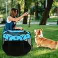 thumbnail image 6 of Portable Pet Playpen, 29" Foldable & Portable – 8-Sided Pop-Up Cat/Dog Pen for Indoor Outdoor Travel (Blue), 6 of 8