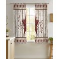 thumbnail image 4 of Red Texas Star Vintage Sheer Curtains 39 Inch Length 2 Panels Set for Living Room/Bedroom, Farmhouse Berry Grey Wooden Kitchen Curtains Grommet Semi-Sheer Curtains Window Treatments 27.5"x39"x2, 4 of 7