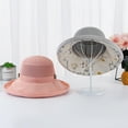 thumbnail image 3 of Cheers.US Women Girls Lady Floral Interior Button Decor Large Wide Brim Sun Hat Outdoor Bucket Beach Sun Cap with Chin Strap, 3 of 6