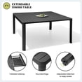 thumbnail image 4 of Pellebant 9 Pcs Patio Dining Set Aluminum Expandable Table and Chairs Set for 6-8 People Black, 4 of 8