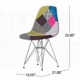 thumbnail image 2 of Bohemian Patchwork Dining Chairs - 2-Pack with Chromed Legs (18"D x 21"W x 32"H), 2 of 14