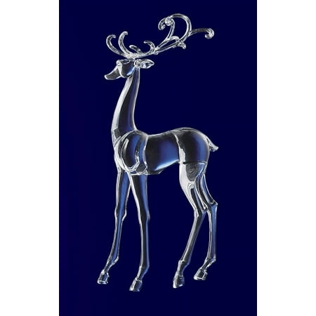 CC Christmas Decor Pack of 2 Icy Crystal Decorative Christmas Standing Deer Figures 18"