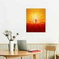 thumbnail image 2 of Nawypu Boho Minimalist Wall Art - Framed Canvas Prints with Sun Rising on the Horizon Design - Perfect for Modern and Neutral Home Decor, Bohemian Style - Ideal for Living Room, Bedroom, 2 of 4