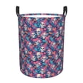 thumbnail image 6 of Lsque flower Skull leaf colorful pattern Laundry Hamper Basket, Tall Woven Rope Hamper Basket for Clothes, Lightweight Storage Basket, Collapsible Waterproof-Medium, 6 of 8