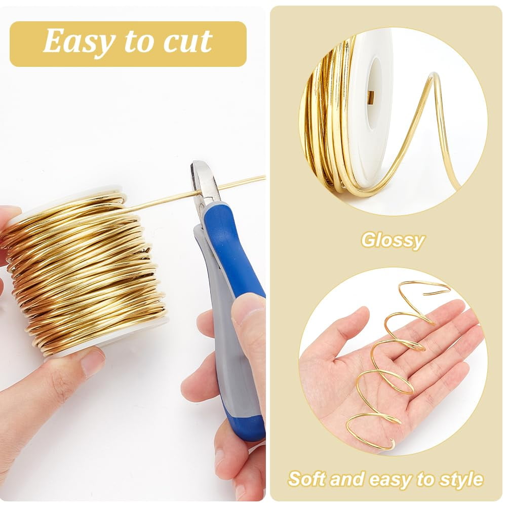 12 Gauge Soft Brass Wire - 65 Feet Per Roll - Solid Bare Spool - Craft Bead Wire for Jewelry Making Raw(Unplated) DIY