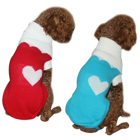 2 pieces of pet two legged sweater New Year pet clothes Winter warm pet sweater