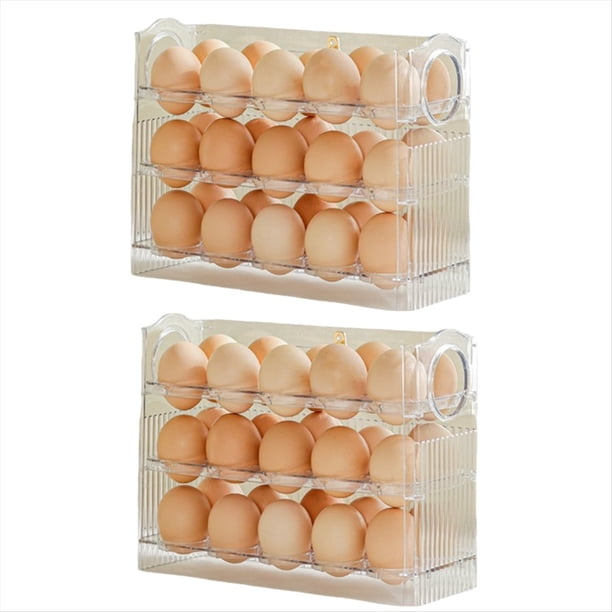 Refrigerador Rejilla para Huevos Puerta Abatible para Frigorífico Rejilla para Almacenamiento Huevos Bandeja Contenedor Ahorro Espacio Caja Almacenamiento Huevos Rejilla