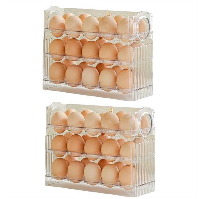 Refrigerador Rejilla para Huevos Puerta Abatible para Frigorífico Rejilla para Almacenamiento Huevos Bandeja Contenedor Ahorro Espacio Caja Almacenamiento Huevos Rejilla