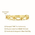 thumbnail image 4 of Tilo Jewelry 14K Yellow Gold Dainty Ichthus Fish Link Style Religious Band Ring | Size 7 | Minimalist Everyday Ring for Women & Unisex, 4 of 7