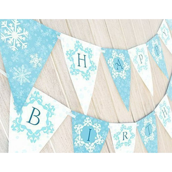 Snow Princess Birthday Banner - Winter Birthday Banner