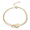 thumbnail image 1 of Layered Heart Anklet For Women Double Initial Letter Chain Foot Jewelry, 1 of 5