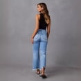 thumbnail image 4 of LYMAYTER Women's Ripped Wide Leg Jeans High Waisted Distressed Casual‌ Jeans S-3XL, 4 of 8