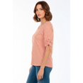 thumbnail image 3 of Jessica London Women's Plus Size Stretch Cotton Tie Sleeve Square Neck Tee, 3 of 4