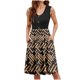 thumbnail image 1 of Vestido Corto para Mujeres Verano, Moda Impresión Botón Bolsillo sin Mangas Cuello Redondo para Casual Y Diario, 1 of 6