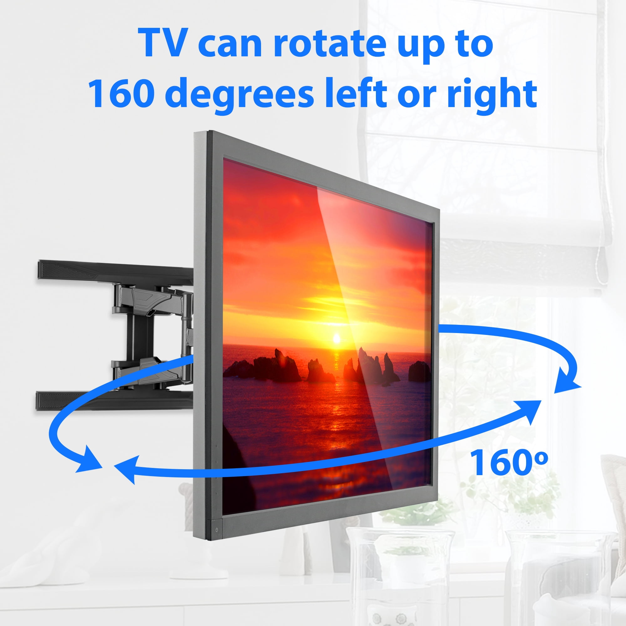 Mount Factory Heavy-Duty Full Motion TV Wall Mount - Articulating Swivel Bracket Fits Flat Screen Televisions from 42" to 70" (VESA 400 x 600 Compatible) - Tilt Swing Out Arm with 10' HDMI Cable