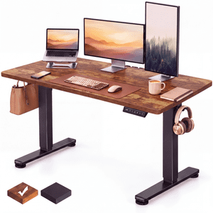 CHITOOMA 48" Electric Standing Desk, Rustic Brown