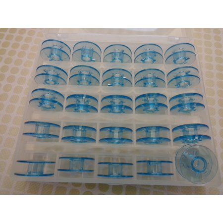- 25 bobbins In Bobbin Box For Pfaff Sewing Machines #9033P