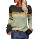 thumbnail image 1 of Suéter de cuello redondo para mujer, suéter de rayas de colores a juego, suéter para mujer, 1 of 5