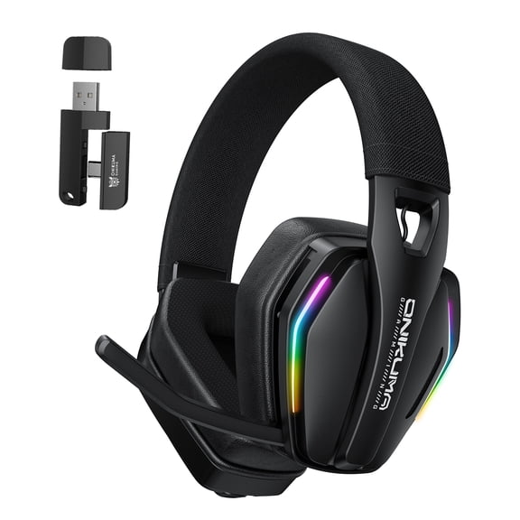 Wireless Gaming Headset, 2.4G Bluetooth 5.3 Tri-Mode Headphones with Mic, Low Latency, 40mm Drivers, 1000mAh Battery, Type-C, Compatible with PS5 PS4 PC Switch Xbox