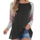 thumbnail image 1 of Top de manga larga con estampado de leopardo y cuello redondo para mujer Fridja  ghj987+5053, 1 of 9