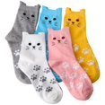 thumbnail image 1 of 5 pares de calcetines de gato para mujer, lindos calcetines de animales para mujer, regalos de Navidad para amantes de los gatos, duraderos y mantendrán tus pies cómodos, 1 of 5