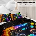 thumbnail image 6 of BlessLiving 3Pcs Game Controller Comforter Set Twin Size Gaming Bedding Set for Kids Boys Gamer, Black, 6 of 8
