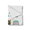 thumbnail image 2 of Cat Lover Soft Flannel Fleece Throw Blanket, Cartoon Style Surprised Looking Siamese Among Pastel Colored Cat Related Items, Cozy Plush for Indoor and Outdoor Use, 60" x 80", Multicolor, by Ambesonne, 2 of 5