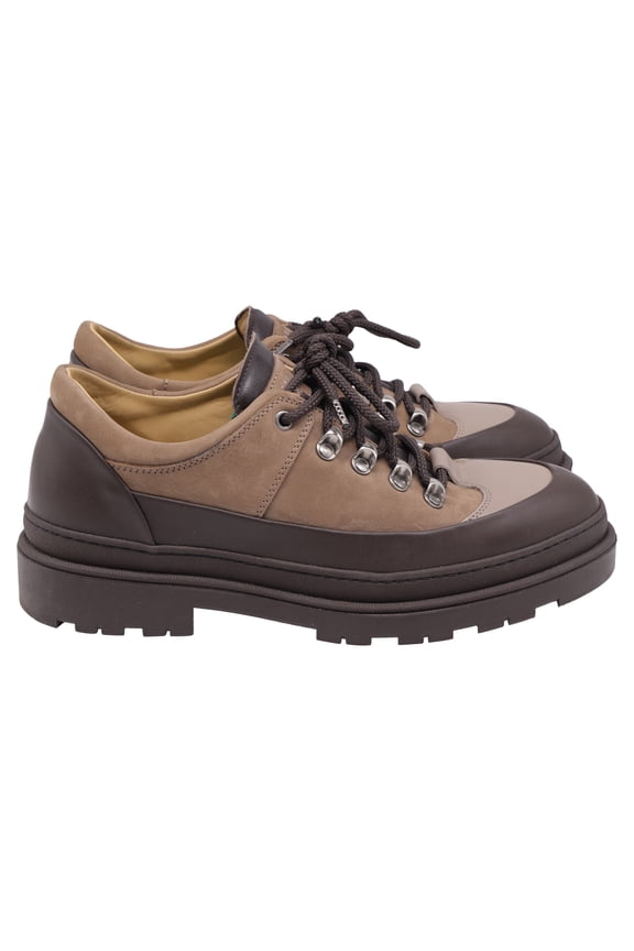 Pre-Owned Brunello Cucinelli Lace-Up Hiking Boots in Brown Suede